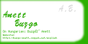 anett buzgo business card